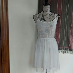 Sheer white sun dress tulle skirt size medium